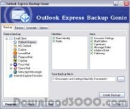 Outlook Express Backup Genie screenshot